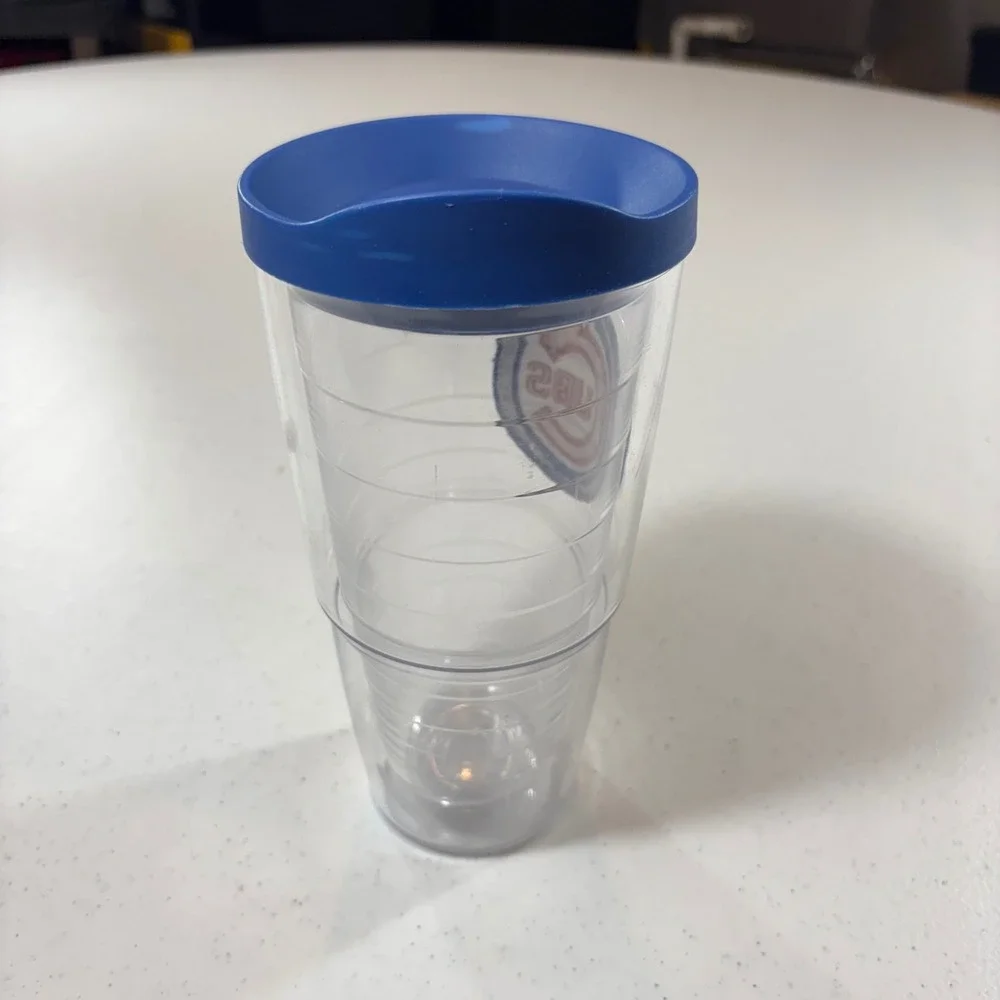 Tervis Chicago Cubs MLB Insulated Tumbler 24oz Clear Blue Travel Mug Lid Patch